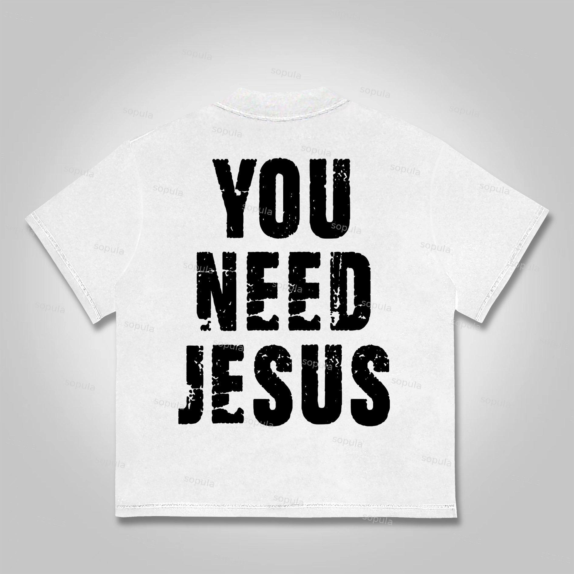 Sopula You Need Jesus Graphic Cotton T-shirt Product Image