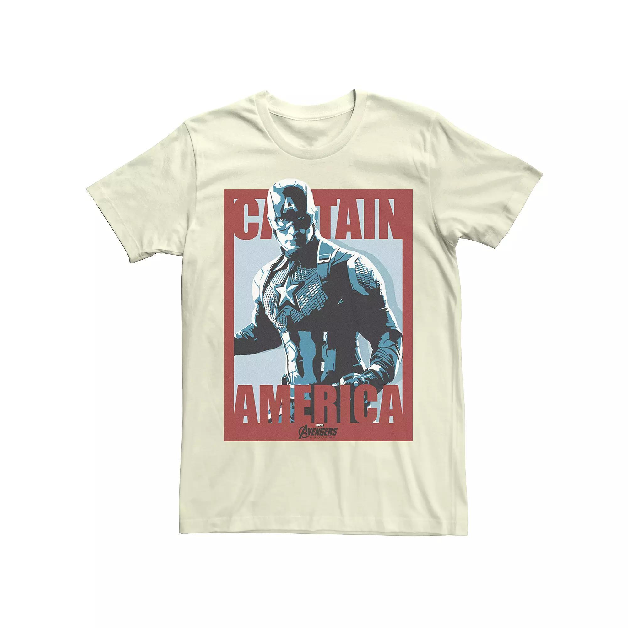 Men's Marvel Avengers Captain America Poster Tee, Size: Small, Natural Product Image