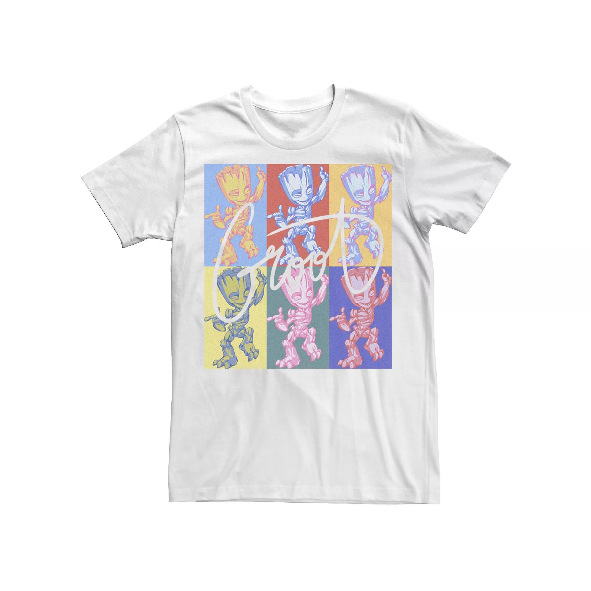 Men's Marvel Guardians Of The Galaxy Groot Pop Art Panels Graphic Tee,  Product Image