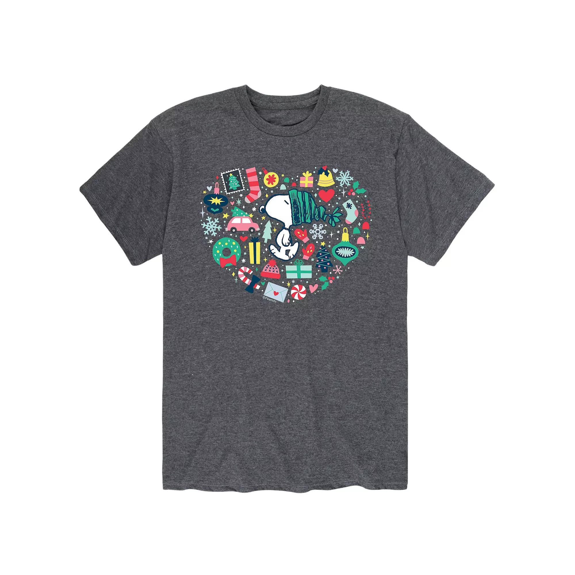 Men's Peanuts Holiday Heart Tee,  Product Image