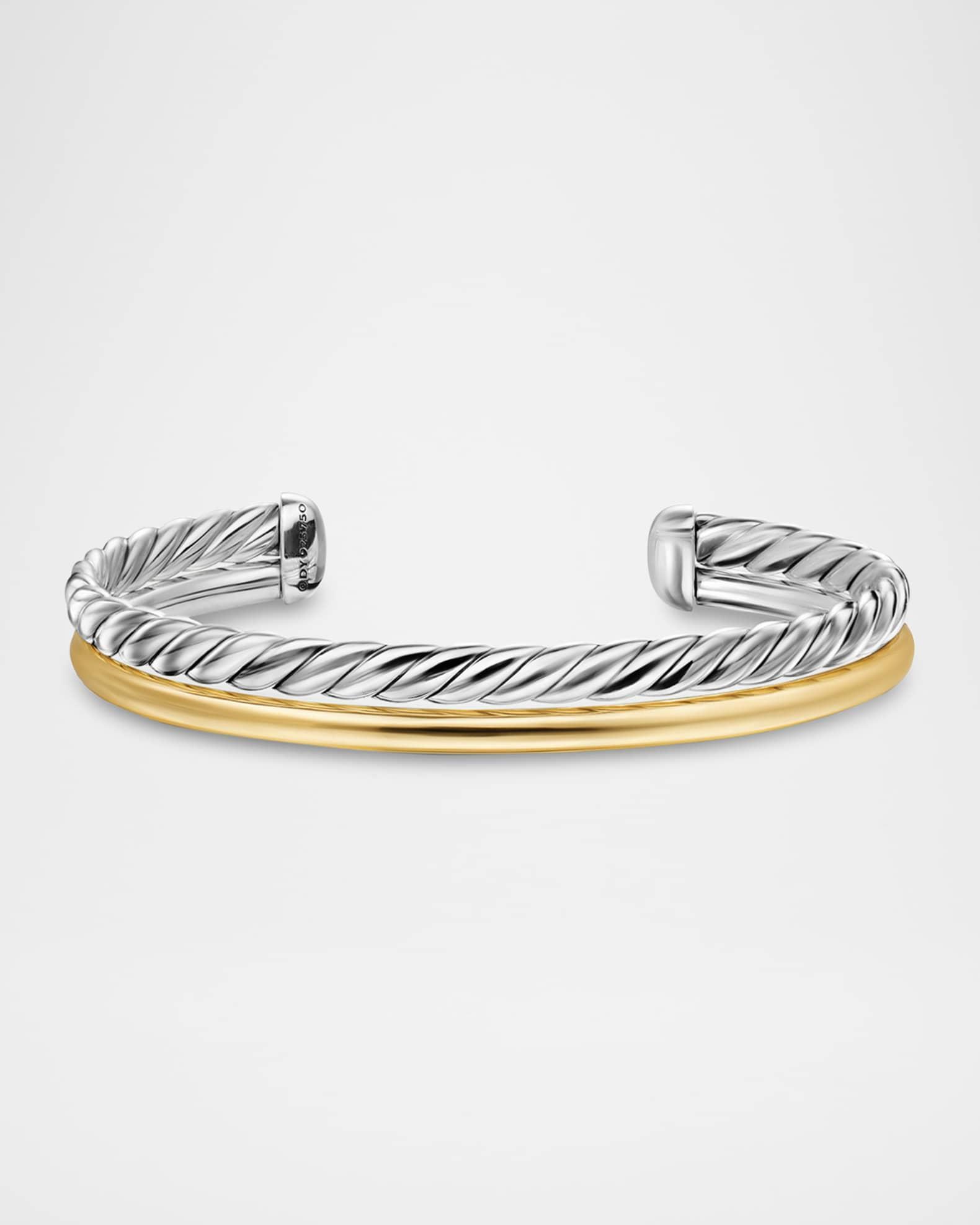 DY Mercer 2-Row Bracelet in Silver with 18K Gold Product Image