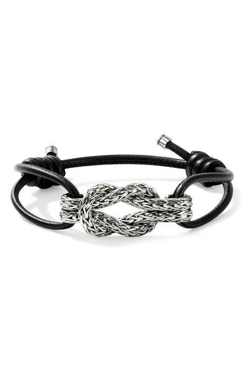 JOHN HARDY Love Knot Bracelet, Sterling Silver, Leather, 3.5mm Product Image