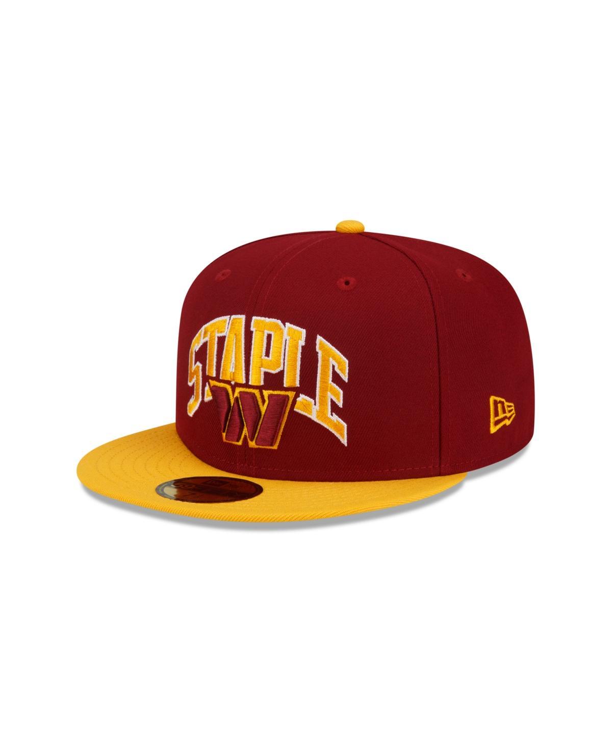 Mens New Era Burgundy/Gold Washington Commanders NFL x Staple Collection 59FIFTY Fitted Hat Product Image