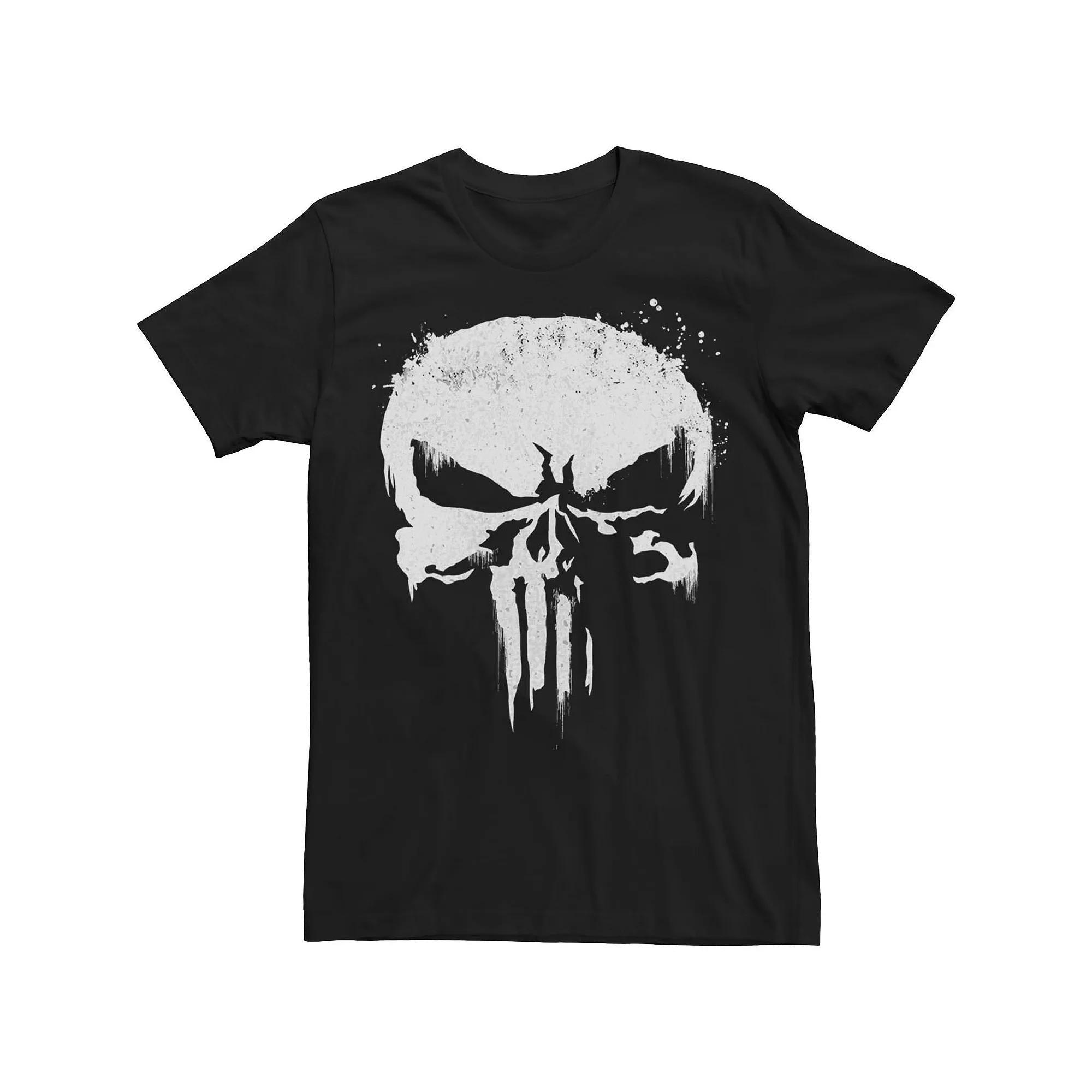 Big & Tall Marvel Punisher White Paint Splatter Skull Tee, Men's,  Product Image
