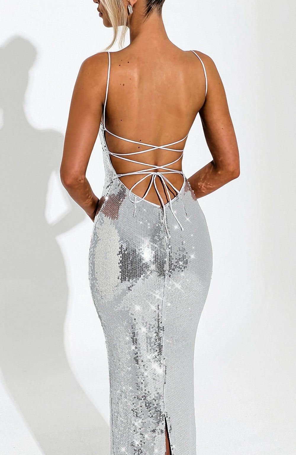 Atari Maxi Dress - Silver Product Image