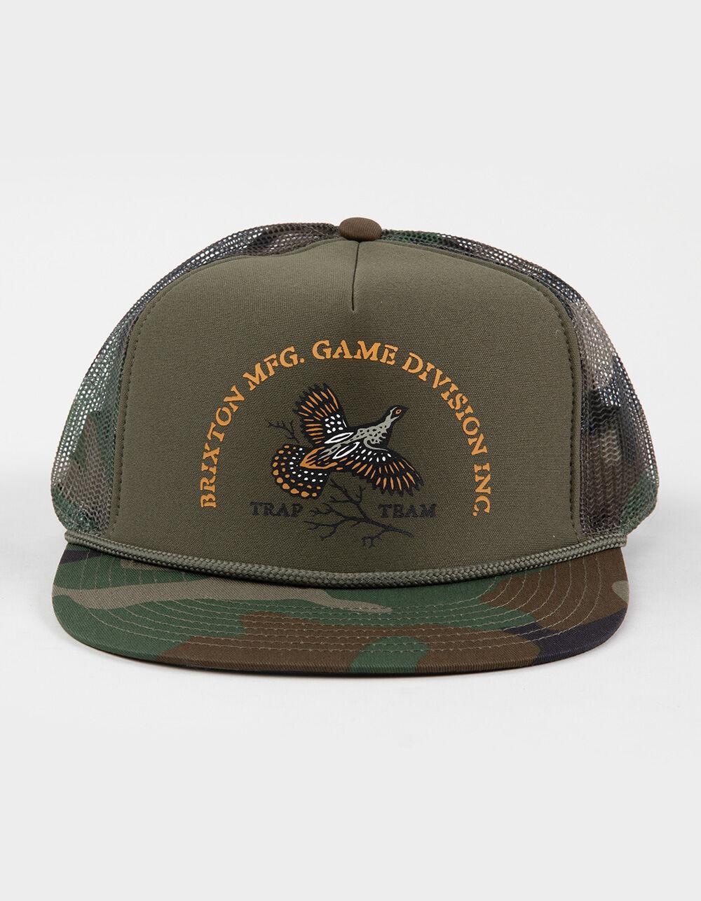 BRIXTON Game NetPlus Trucker Hat - CAMO GREEN Product Image