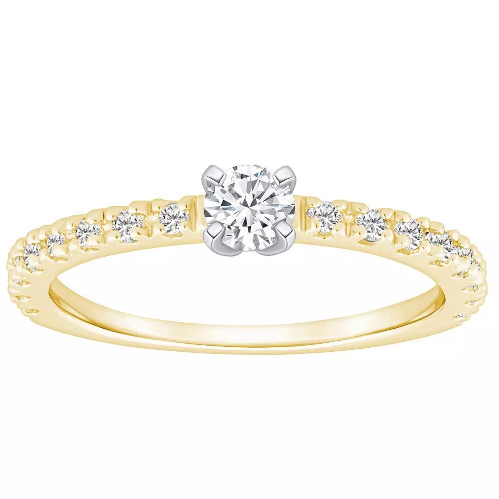 Alyson Layne 14k Gold 1/2 Carat T.W. Diamond Round Cut Embellished Band Engagement Ring, Women's, Size: 9.50, 14k Two Tone Gold Product Image