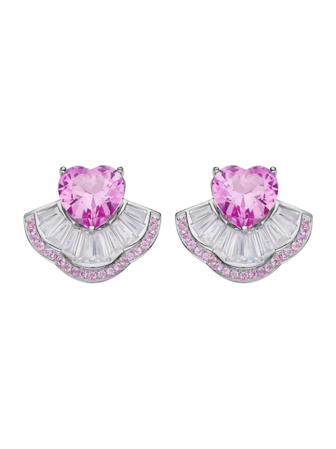 Emilia Heart Earrings (Pink) (Final Sale) Product Image