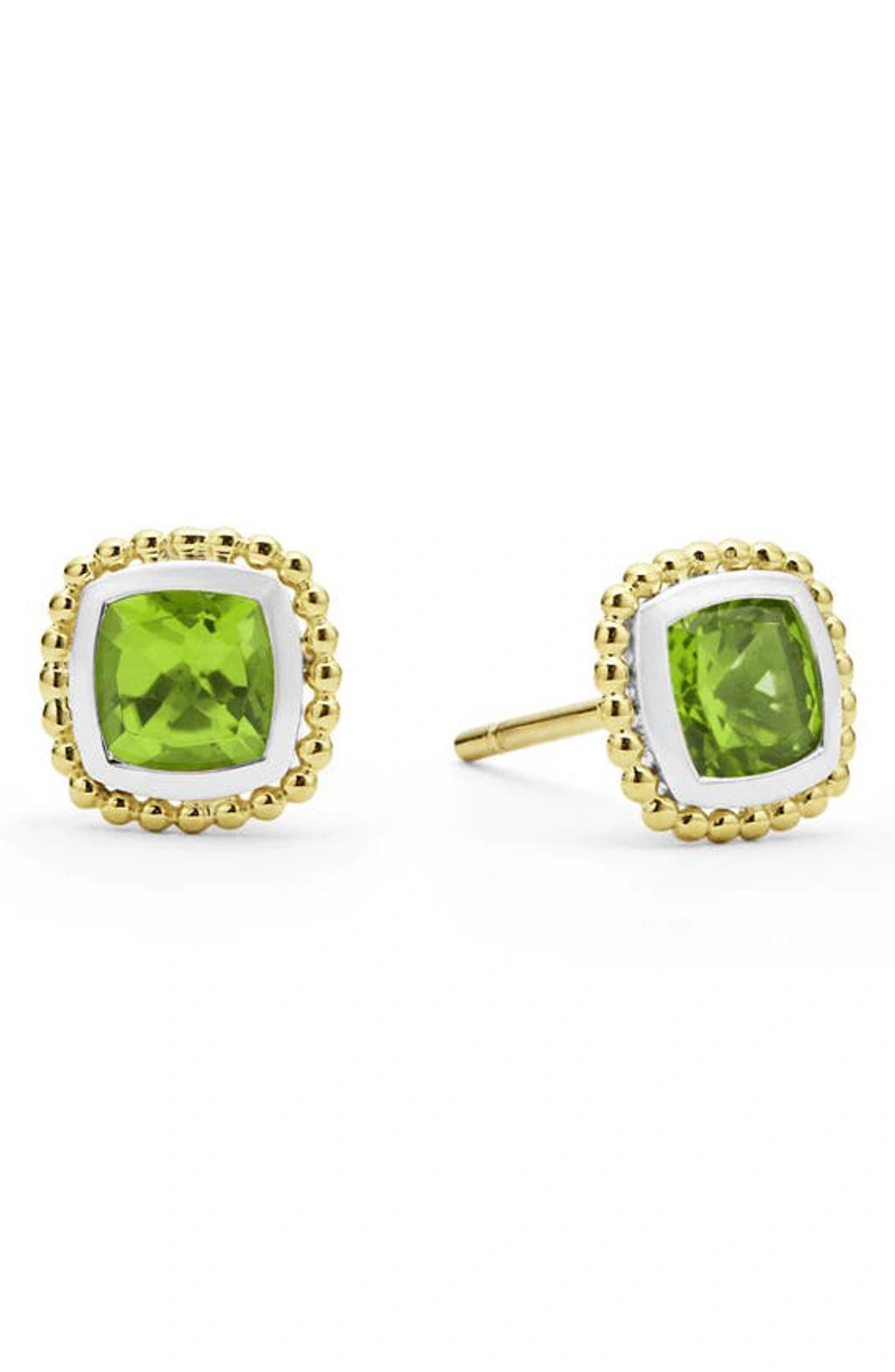 LAGOS 18k Yellow Gold & Sterling Silver Rittenhouse Peridot Stud Earrings Product Image