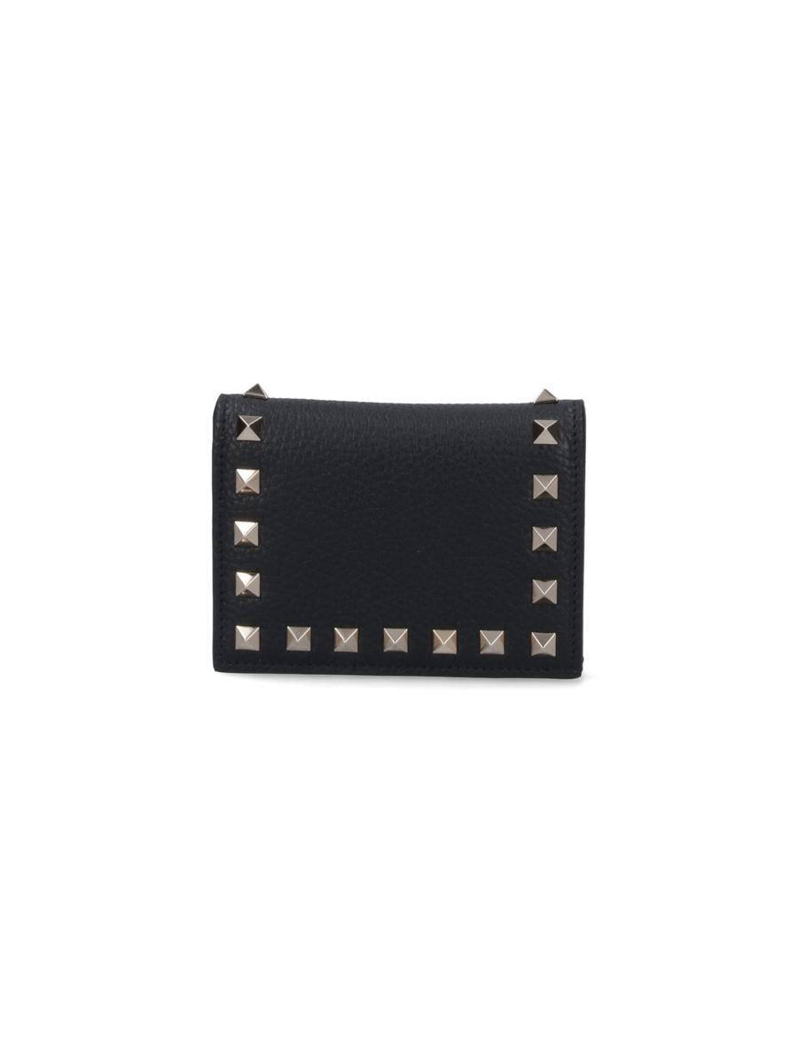 VALENTINO GARAVANI Rockstud Logo Printed Wallet In Black Product Image