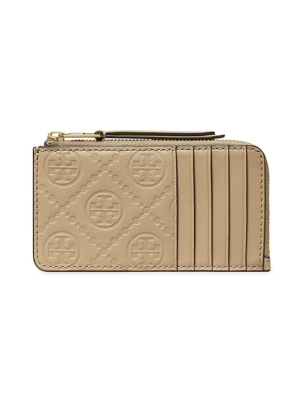 Womens T Monogram Leather Card Case Product Image