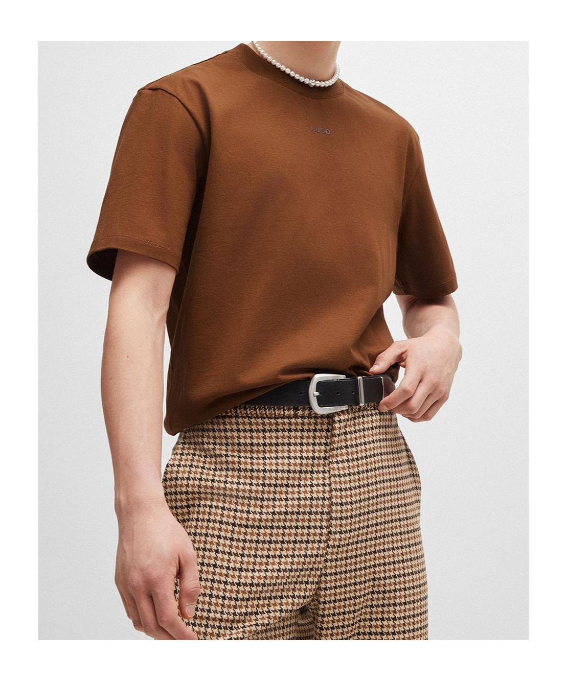 HUGO BOSS Short-sleeved T-shirt In Brown Product Image