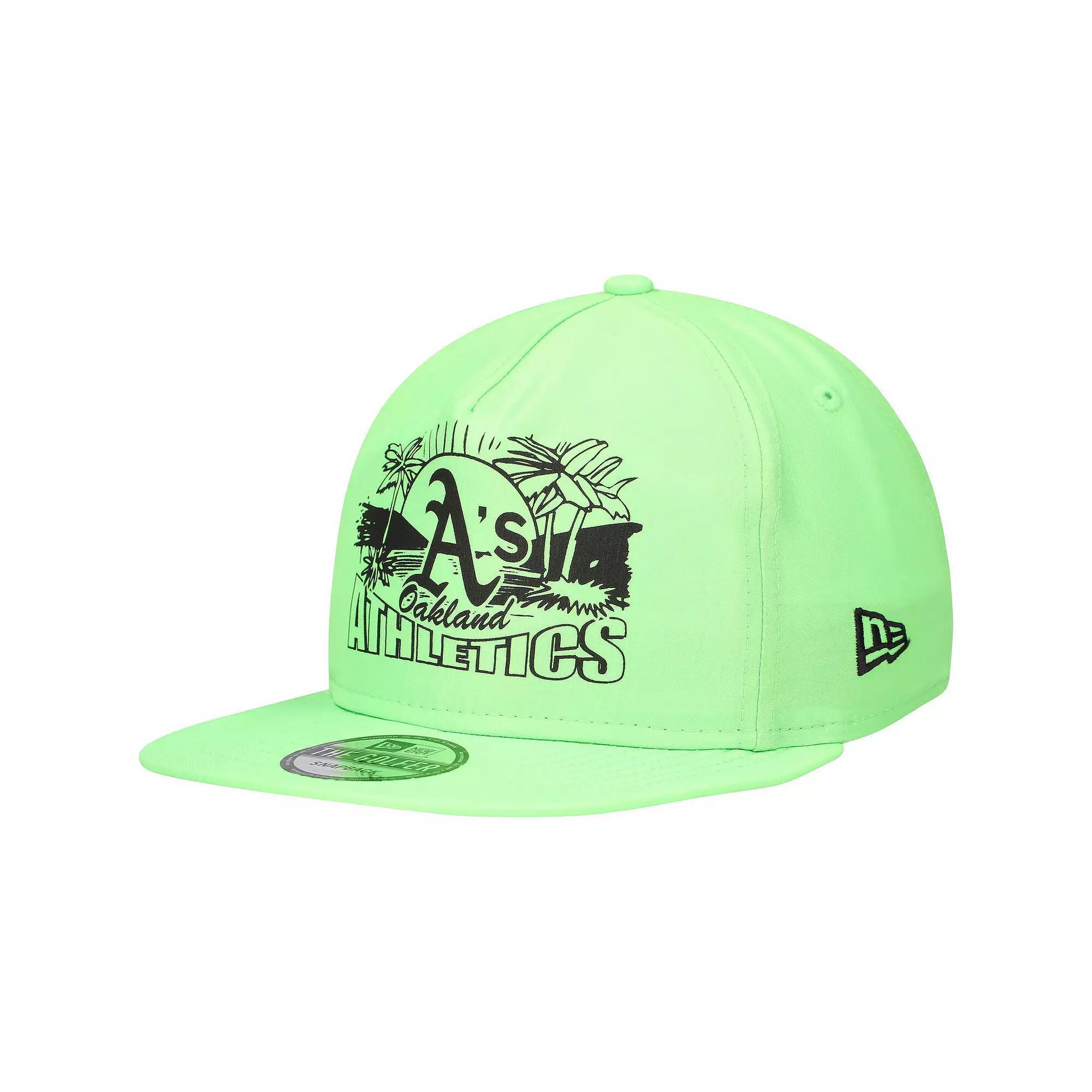 Men's New Era Green Oakland Athletics Neon Golfer Snapback Hat Product Image