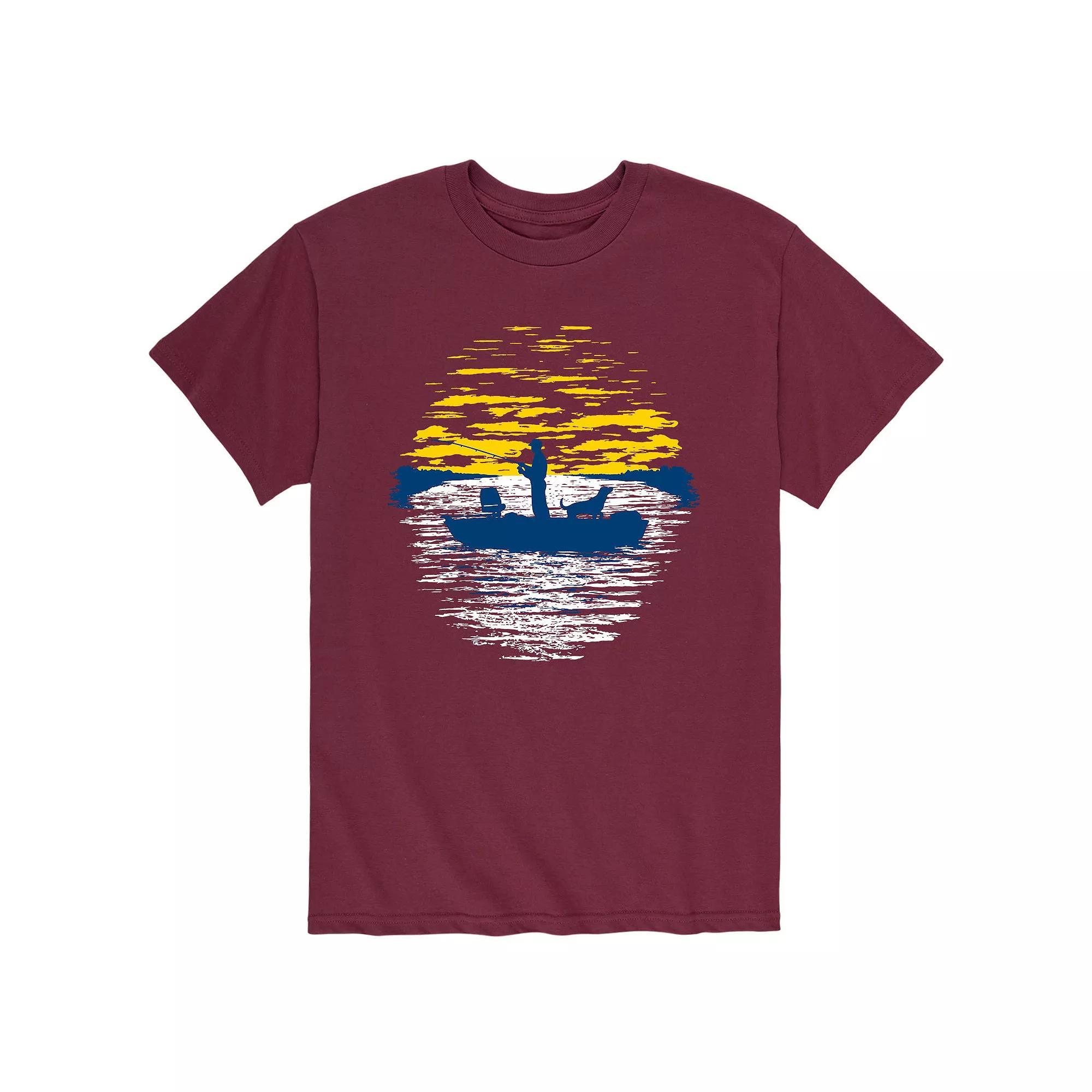 Men's Sunset Fishing Tee, Size: Small, Red Product Image