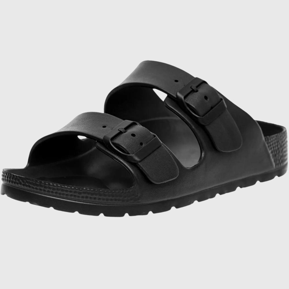 Alpine Swiss Mens Double Strap Slide Sandals EVA Flat Casual Comfortable Shoes Black 9 M US Product Image