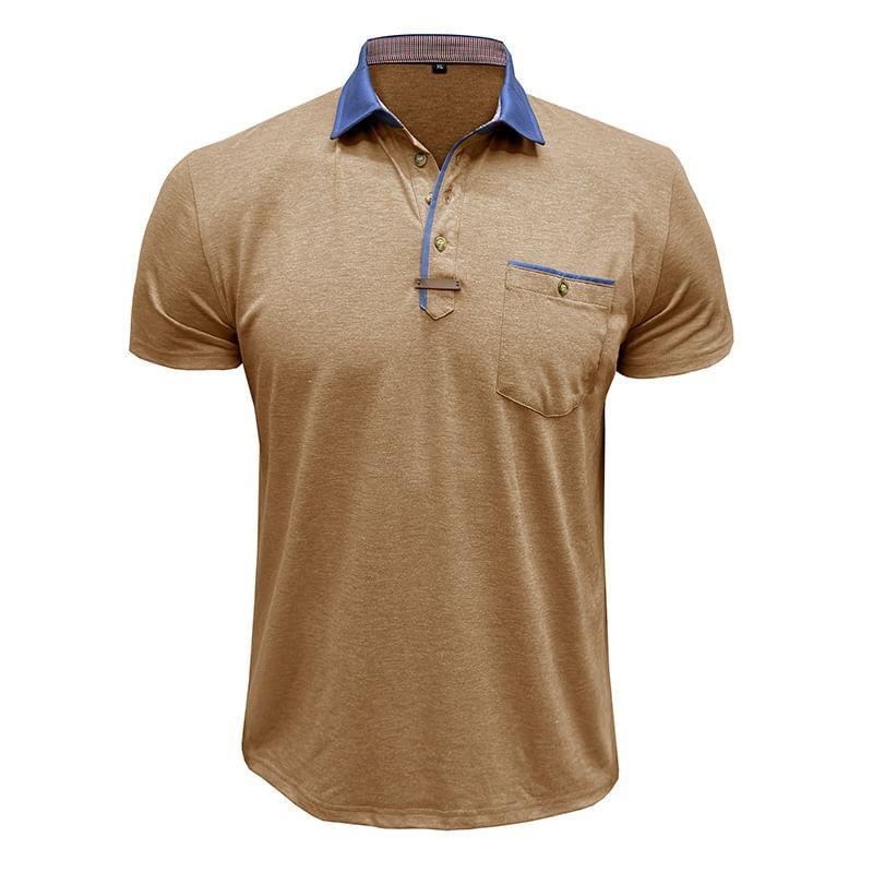 Short-Sleeve Plain Polo Shirt Product Image