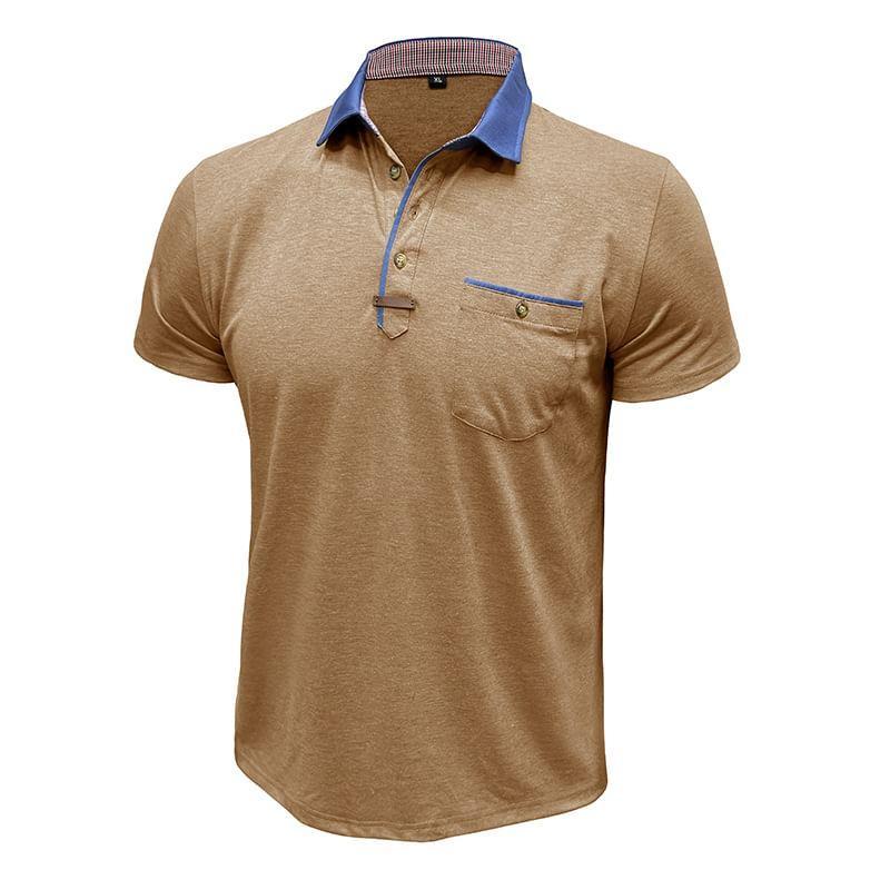 Short-Sleeve Plain Polo Shirt Product Image