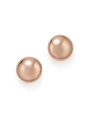 Flat Ball Stud Earrings Set in 14k Rose Gold (5mm) Product Image