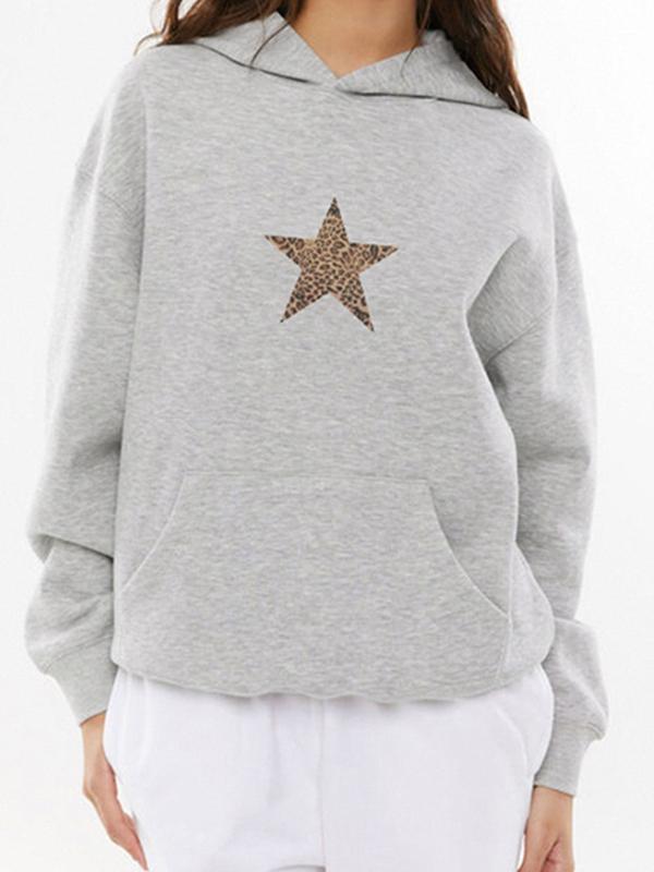 Star Print Oversized Hoodie Product Image