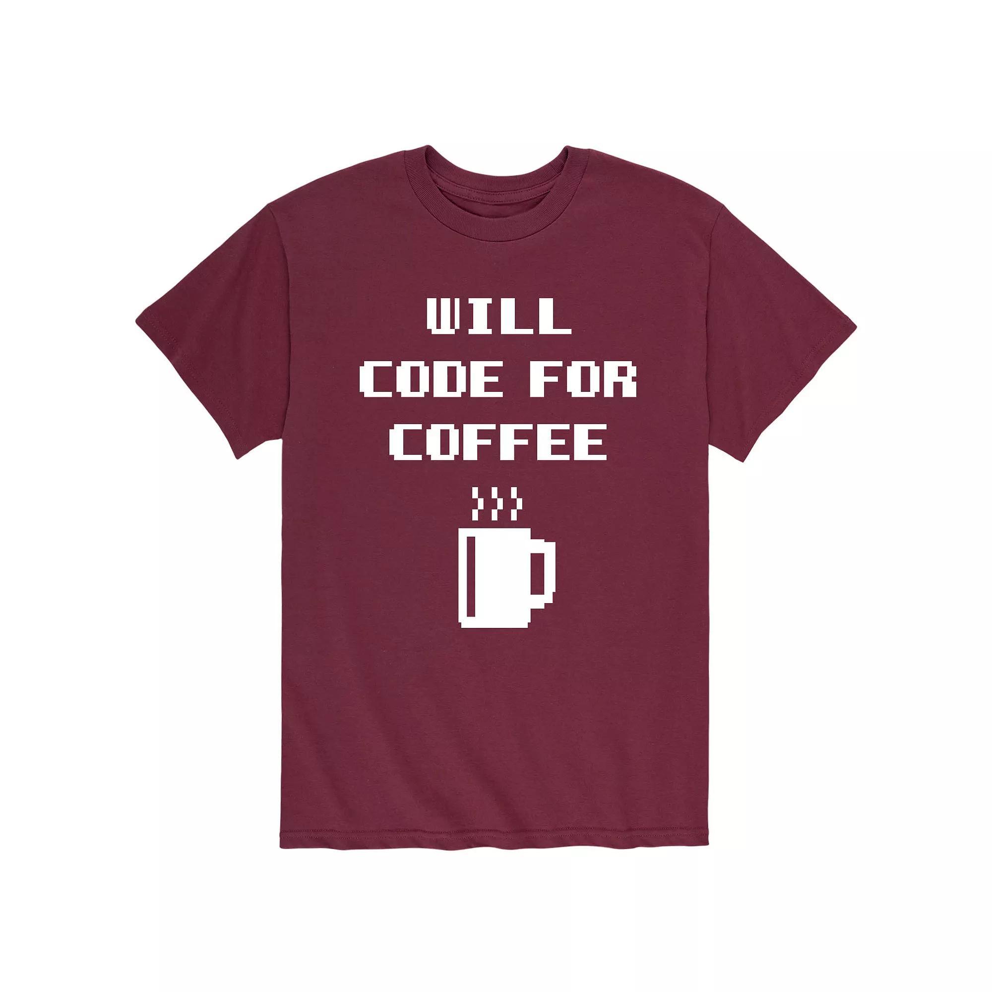 Men's Will Code For Coffee Tee, Size: Small, Red Product Image