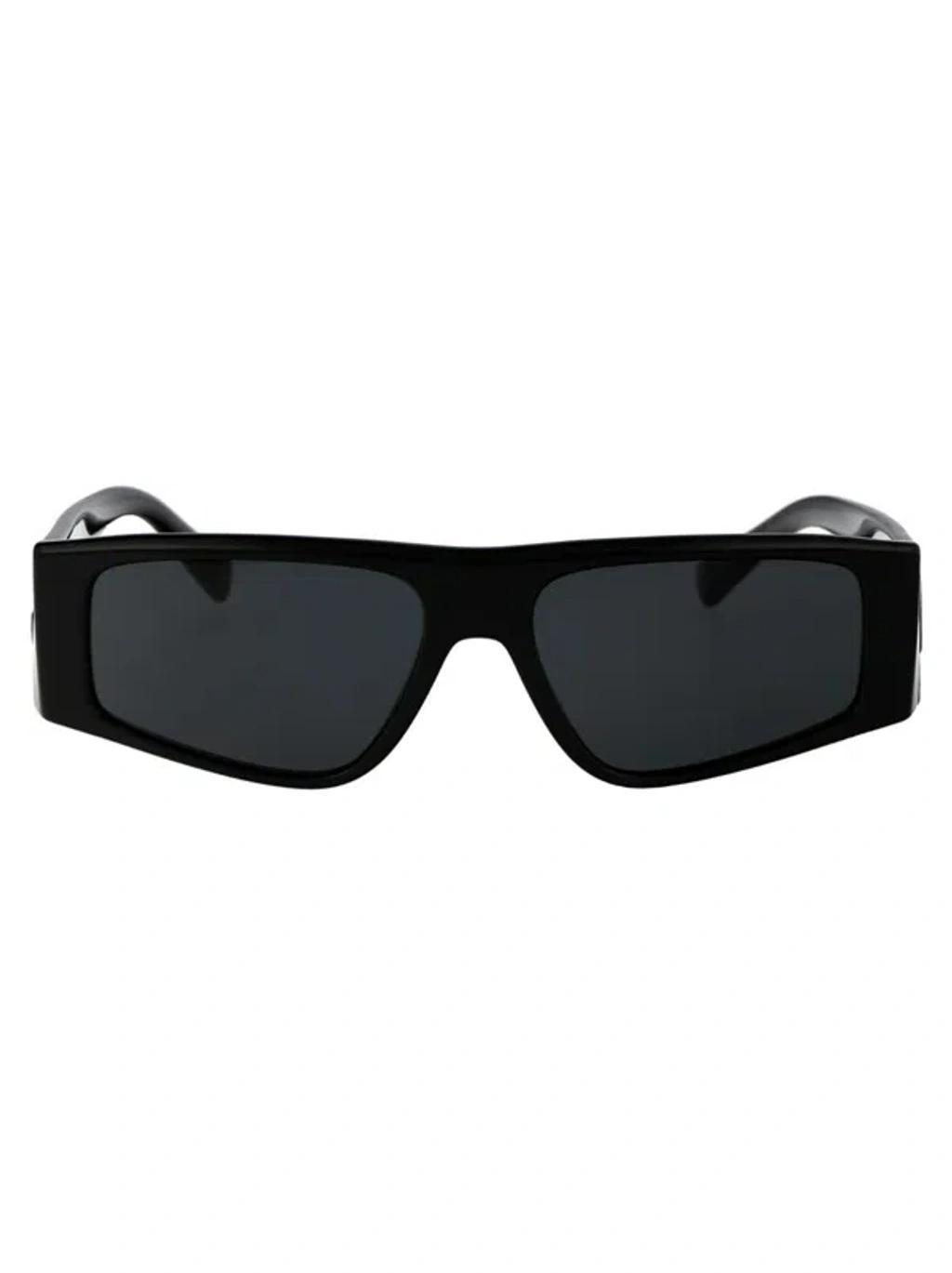 Dolce And Gabbana Dark Grey Rectangular Men's Sunglasses Dg4453 501/87 55 In Black / Dark / Grey Product Image