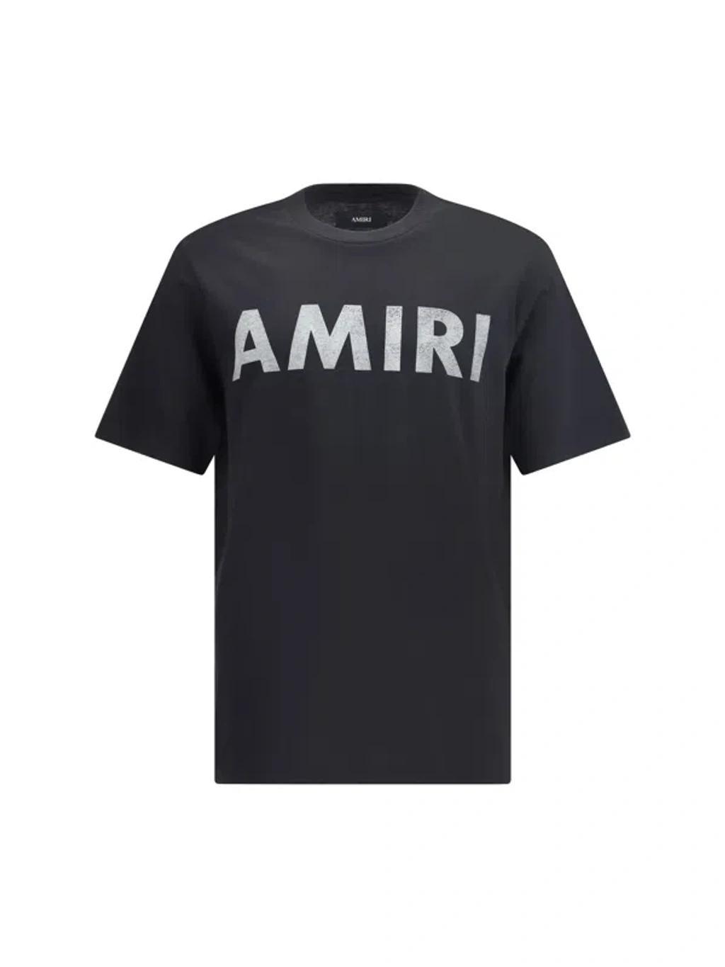 AMIRI Black Cotton T-shirt With Bold Logo Statement Product Image