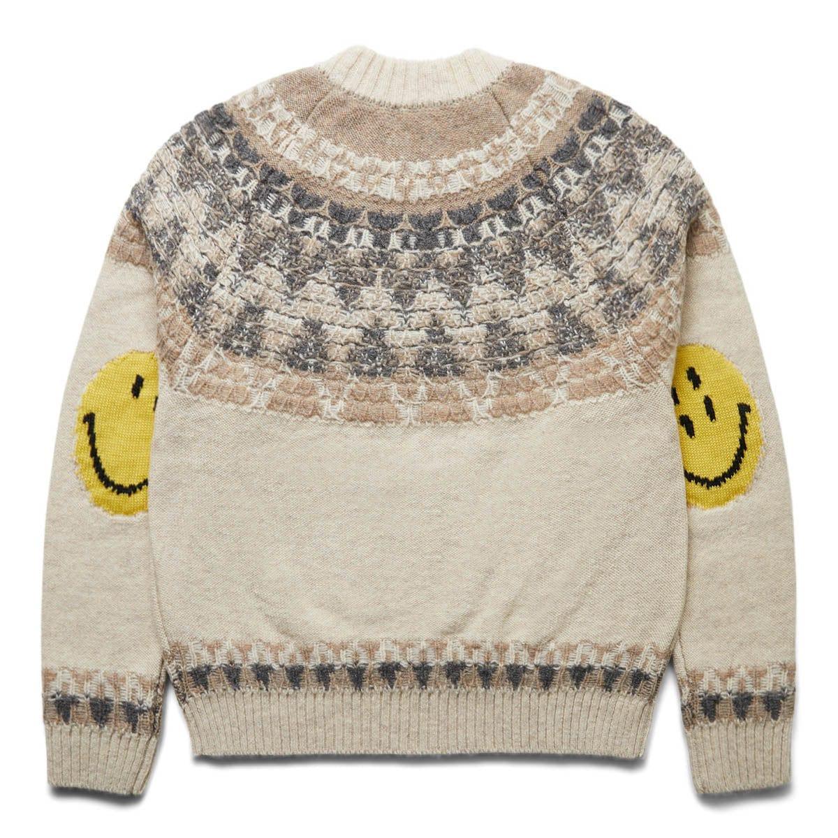 5G WOOL NORDIC SMILIE PATCH RAGLAN SWEATER Product Image