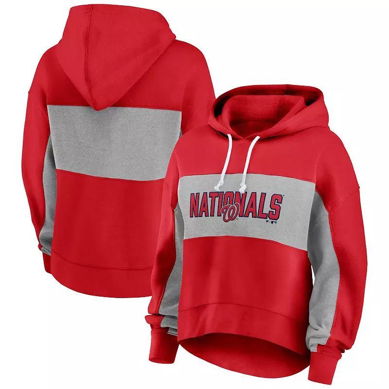 Womens Fanatics Branded Washington Nationals Filled Stat Sheet Pullover Hoodie Product Image