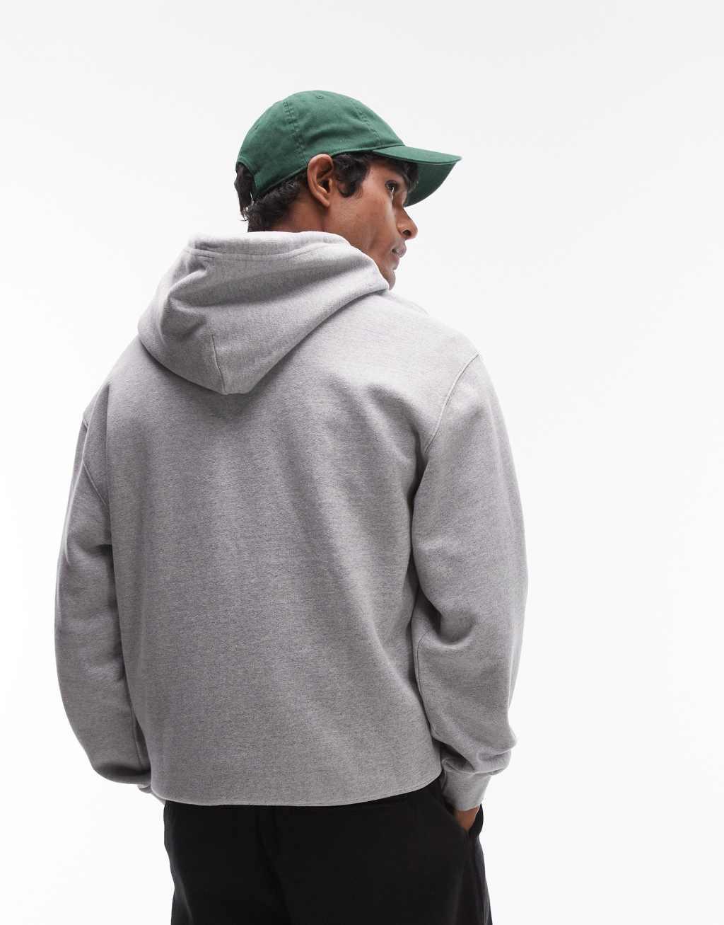 Levi's relaxed fit serif logo hoodie in gray heather Product Image