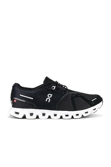 On Cloud 5 in Black & White - Black. Size 9.5 (also in 10, 10.5, 11, 11.5, 12, 13, 7, 8, 8.5, 9). Product Image