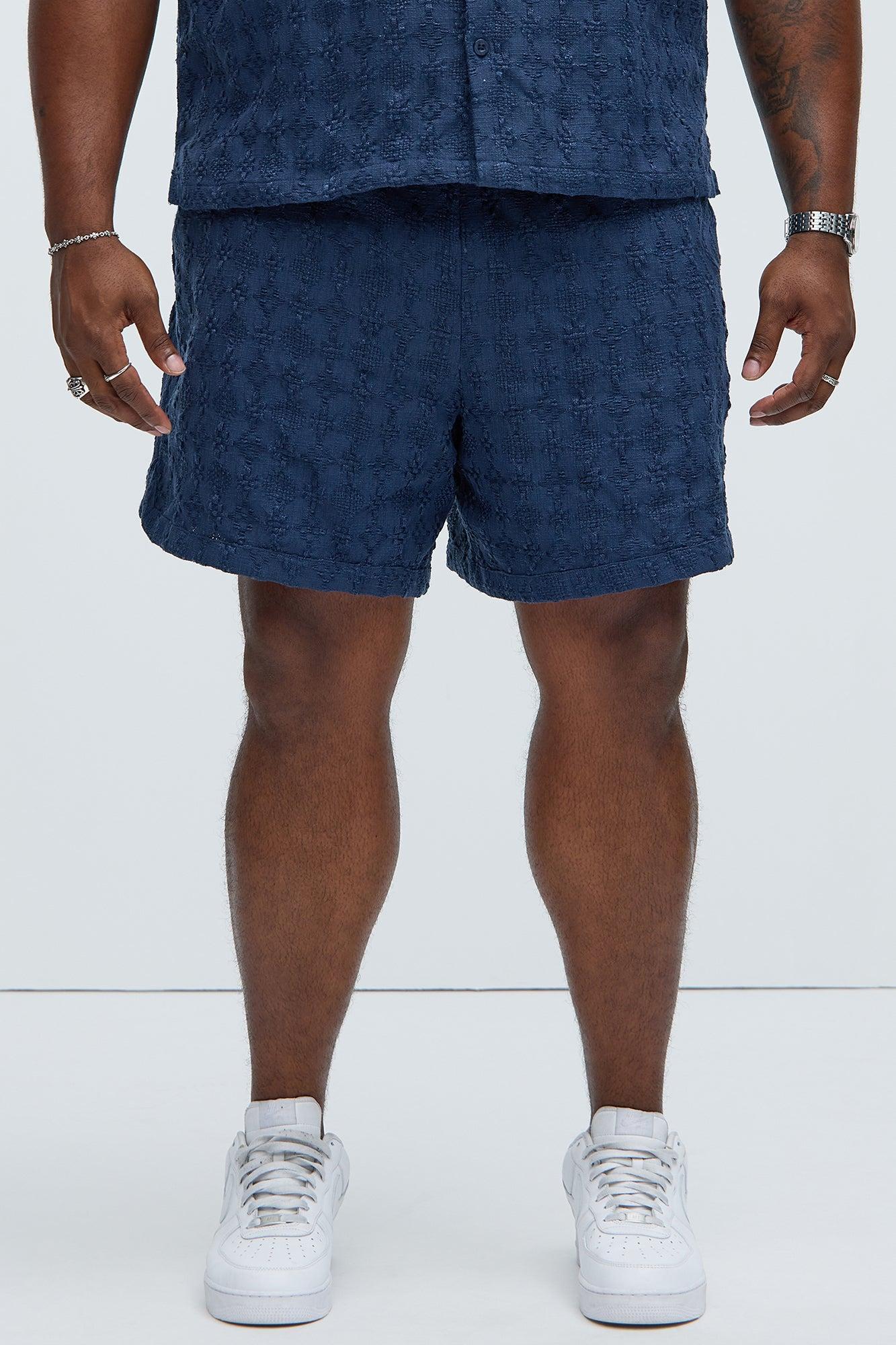 Mav Textured Shorts - Navy Product Image