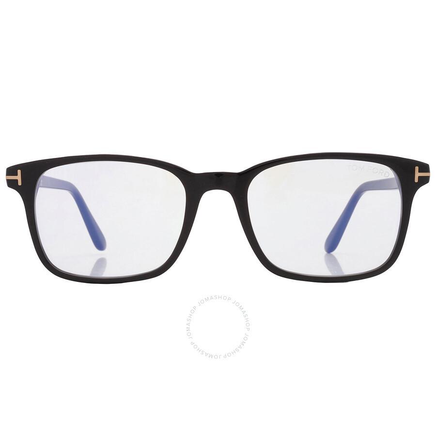 TOM FORD Blue Light Block Rectangular Men's Eyeglasses Ft5831-b 001 51 In Black / Blue Product Image