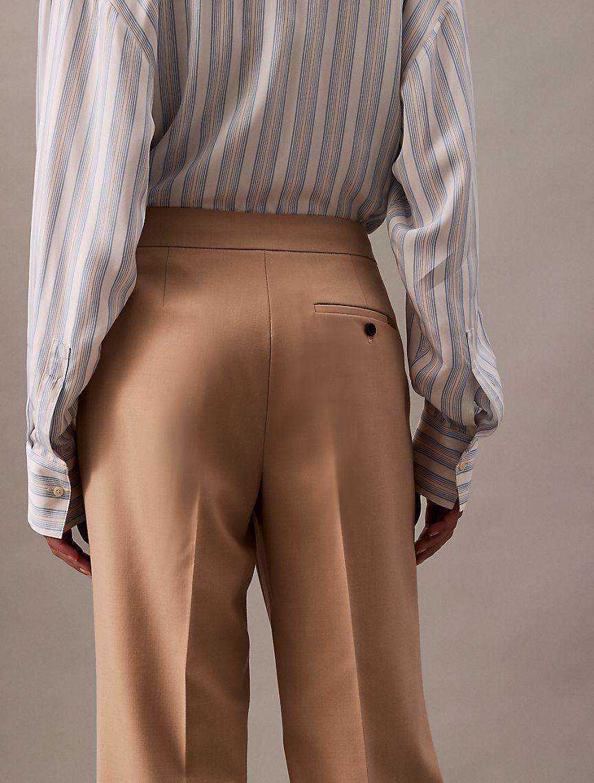 Wool Gabardine Blend Flared Pants Product Image