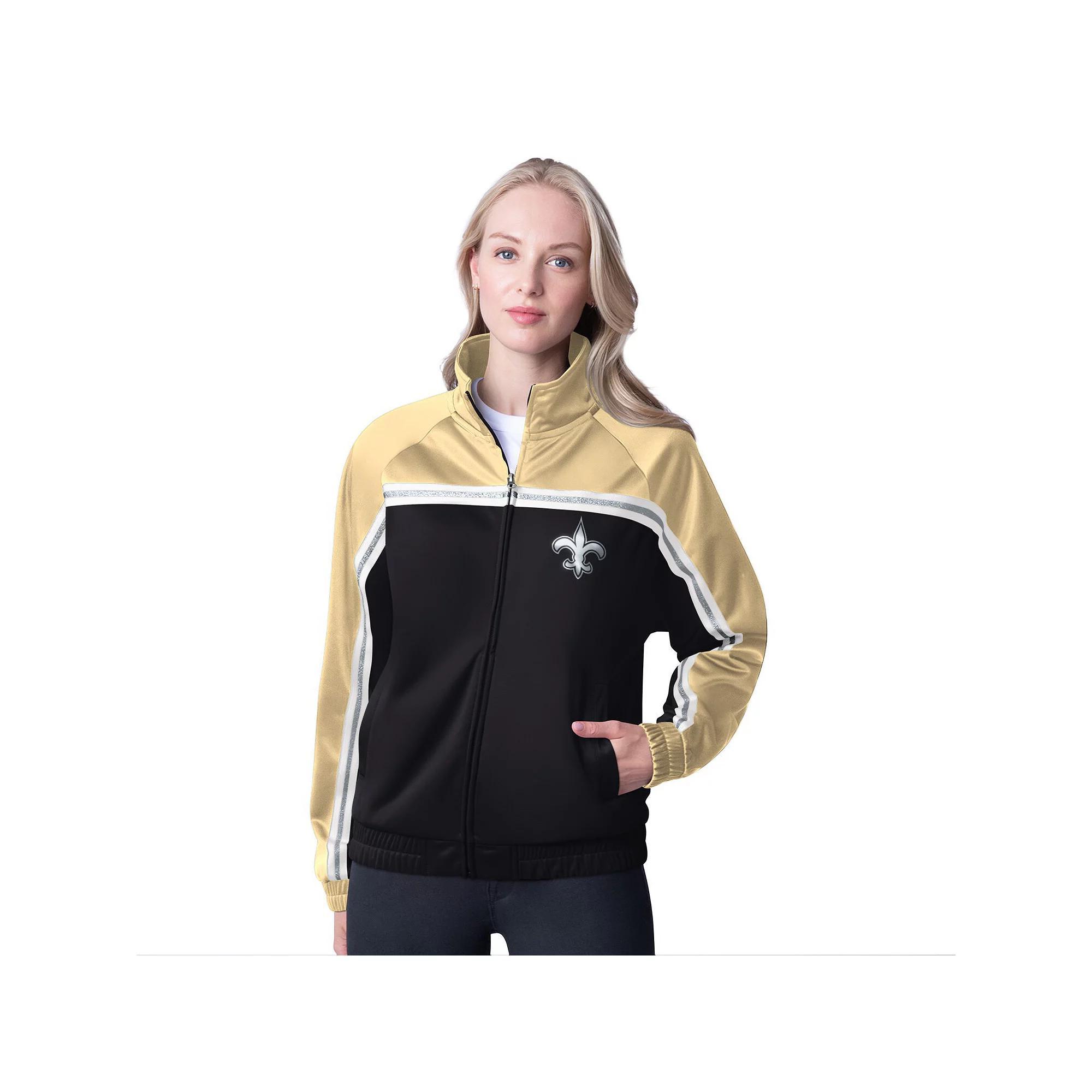 Women's G-III 4Her by Carl Banks Black New Orleans Saints Post Game Full-Zip Track Jacket, Size: Small Product Image