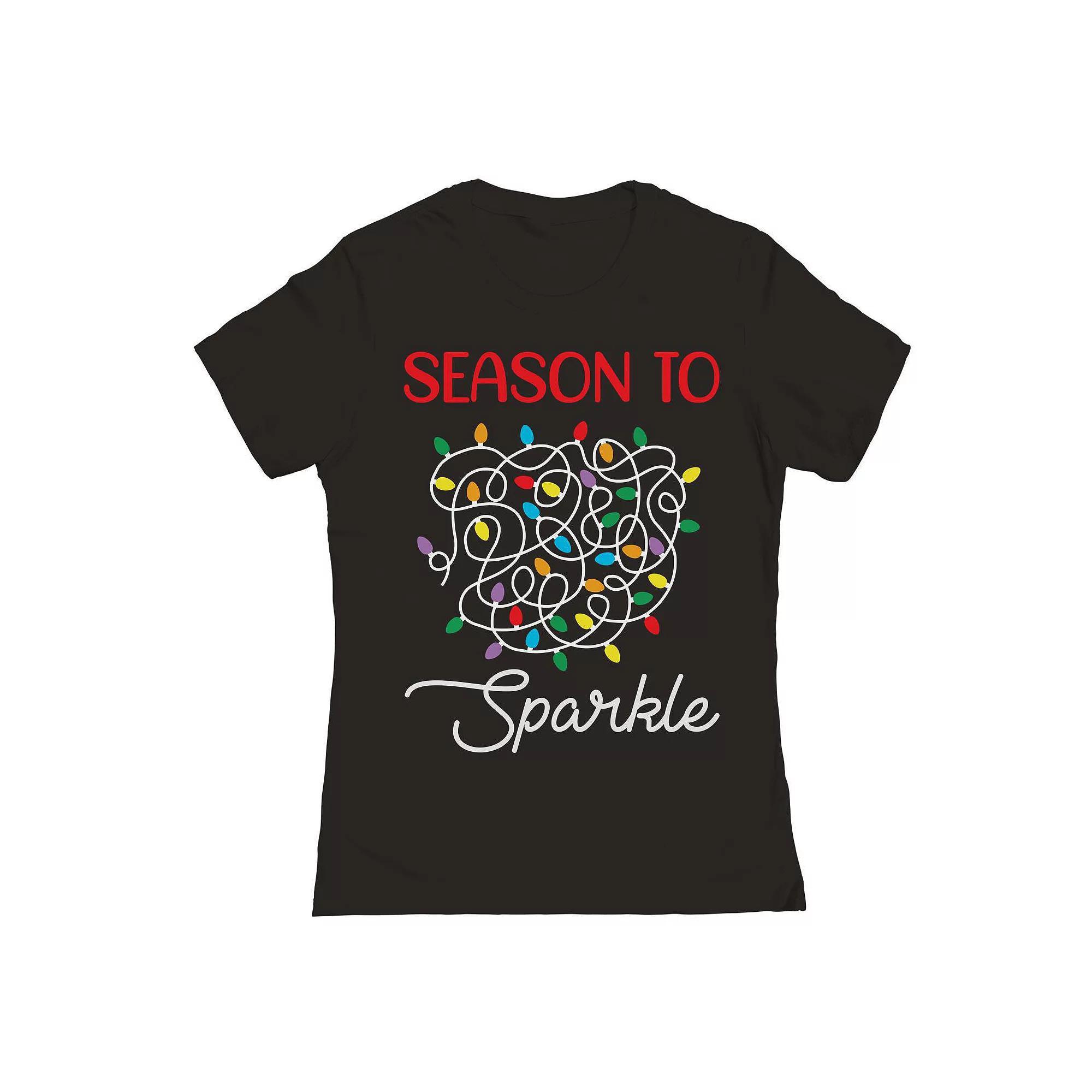 Junior's Christmas Season Sparkle Graphic Tee, Women's,  Product Image