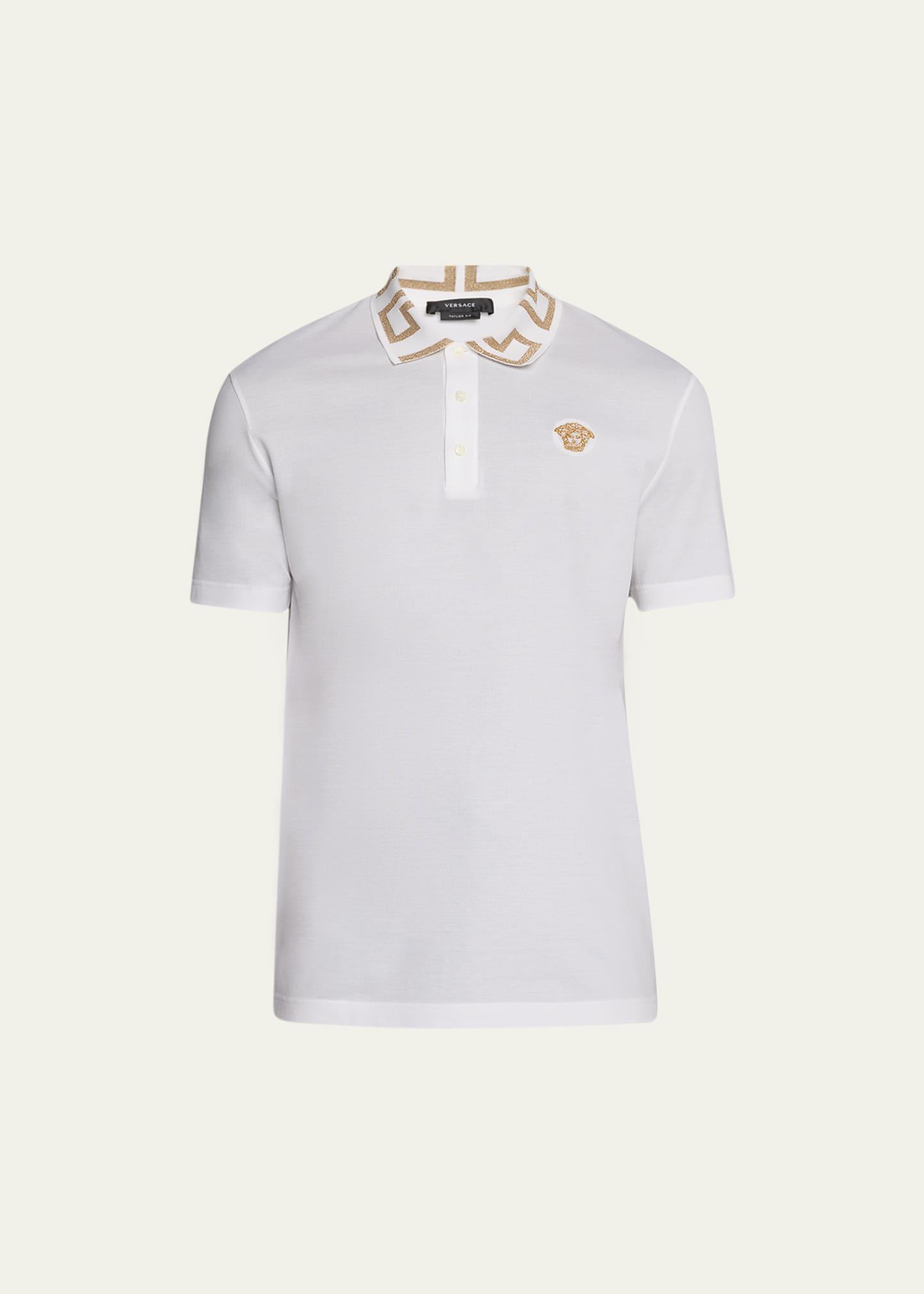 Mens Greca-Collar Polo Shirt Product Image