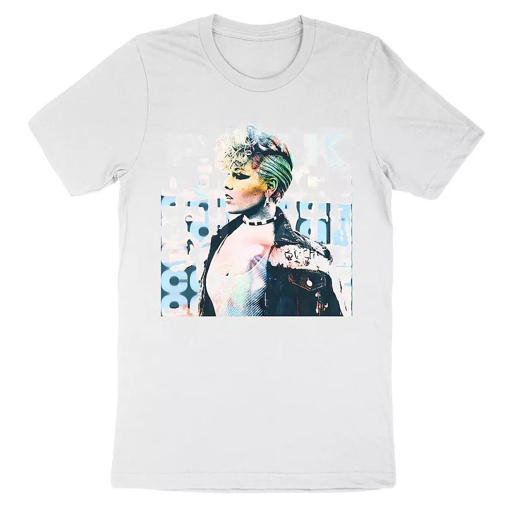 Men's Pink Tee, Size: Small, White Product Image