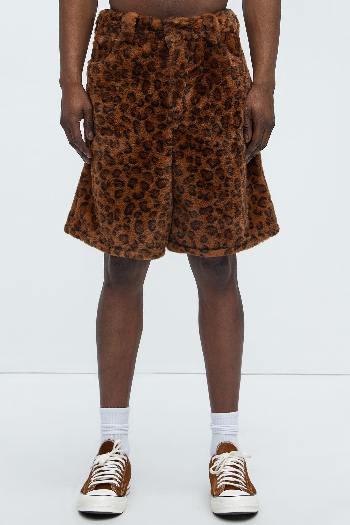 Relaxed Everyone Is A Cheetah Shorts - Brown/combo Product Image