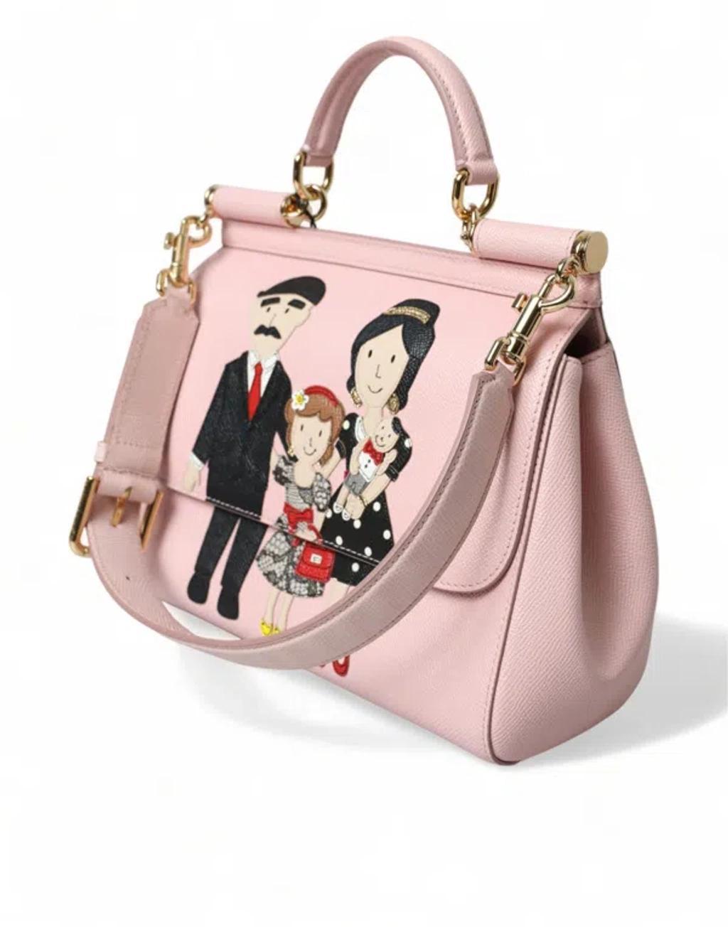 DOLCE & GABBANA Chic Pink Sicily Leather Shoulder Bag Product Image