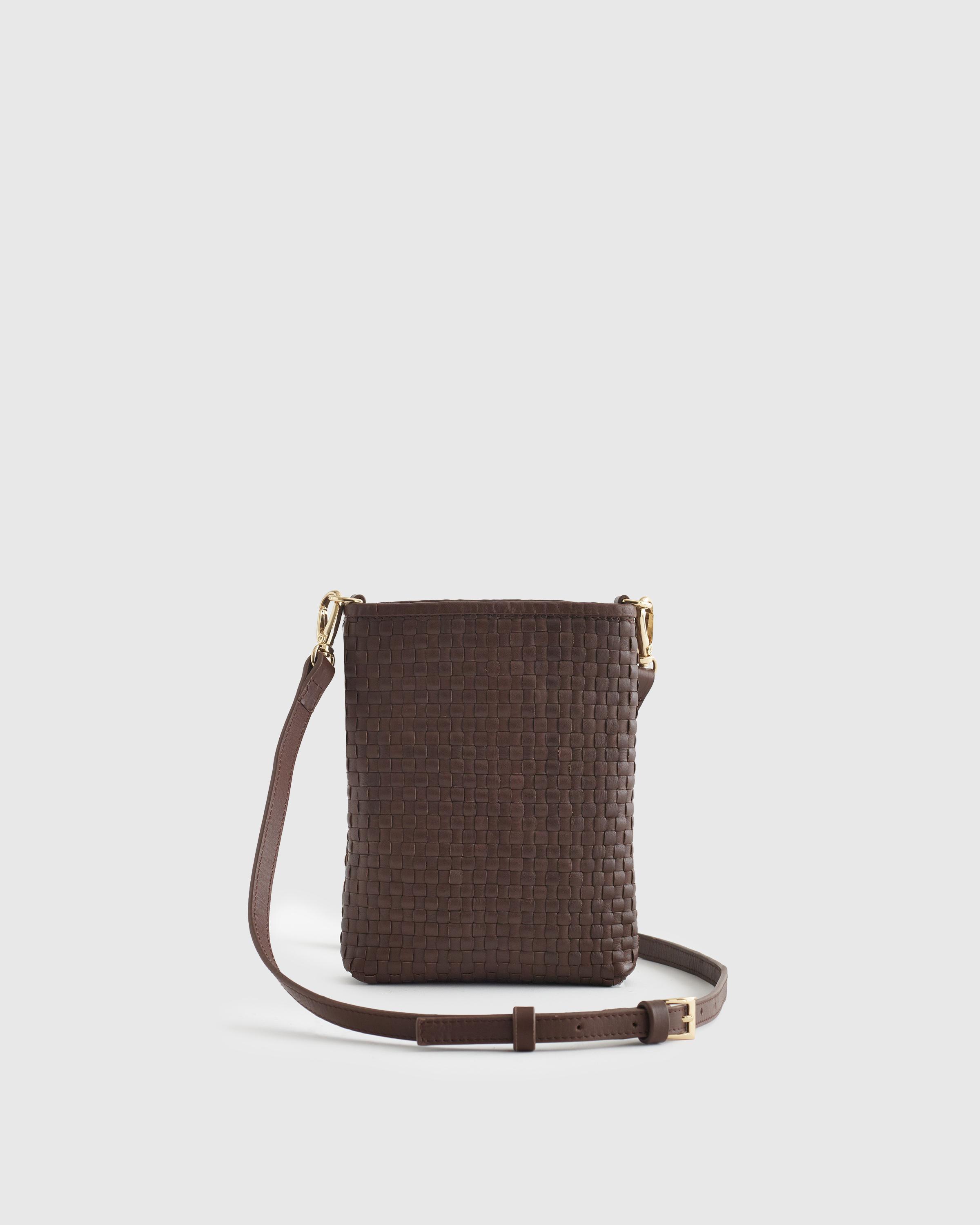 Italian Leather Handwoven Phone Crossbody Product Image