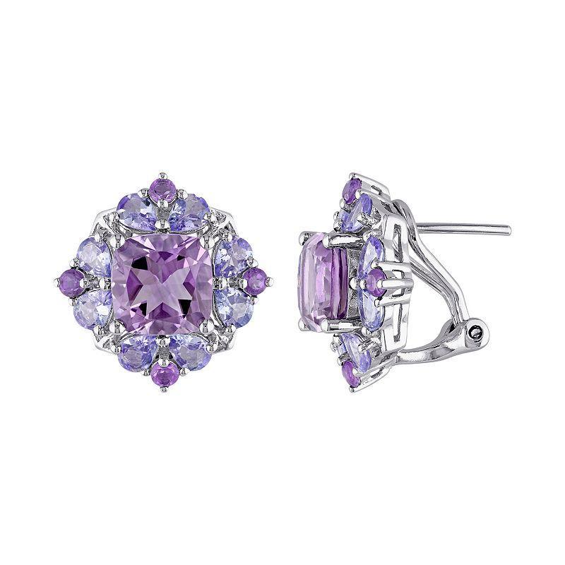 Stella Grace Amethyst & Tanzanite Sterling Silver Flower Button Stud Earrings, Womens, Purple Product Image