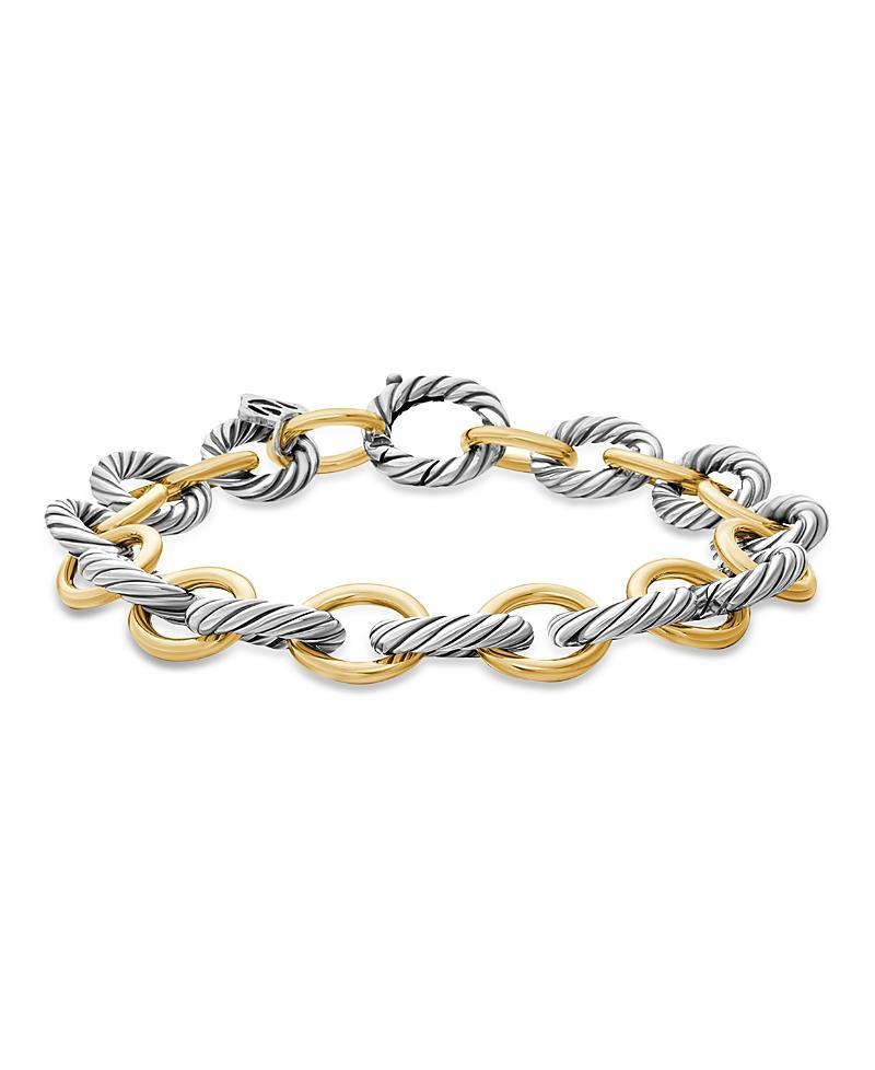 Chain Oval Link Bracelet with 18K Gold and Silver, 10mm, 7.5 Product Image
