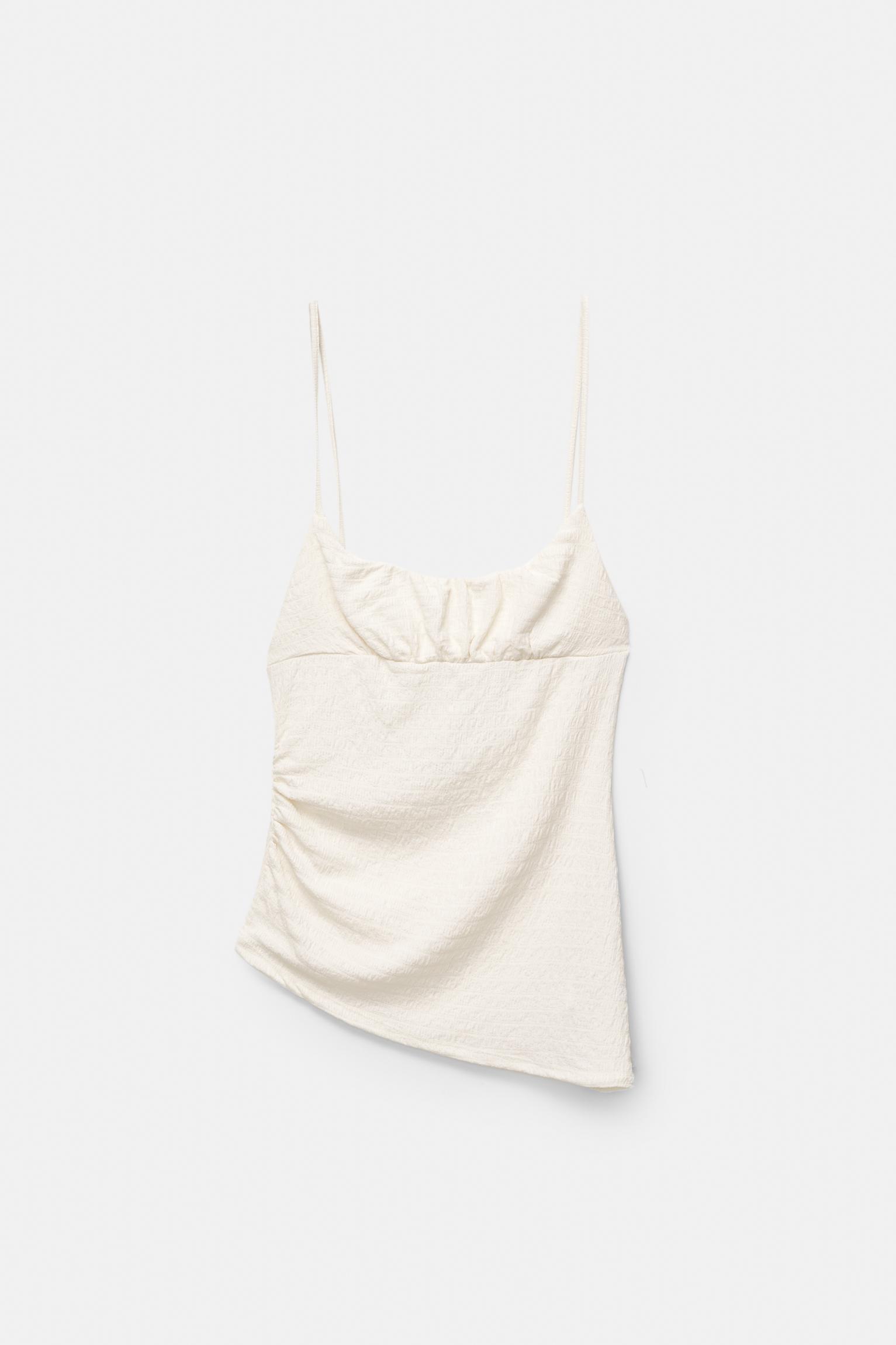 Asymmetric crepe top Product Image
