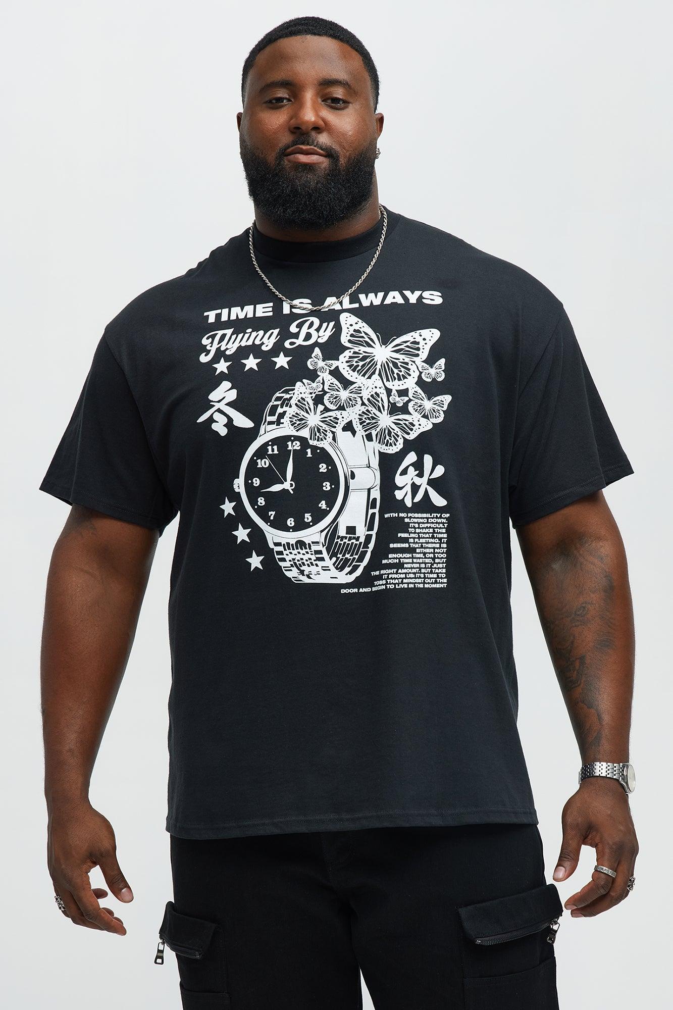 Time Is Always Flying By Short Sleeve Tee - Black Male Product Image