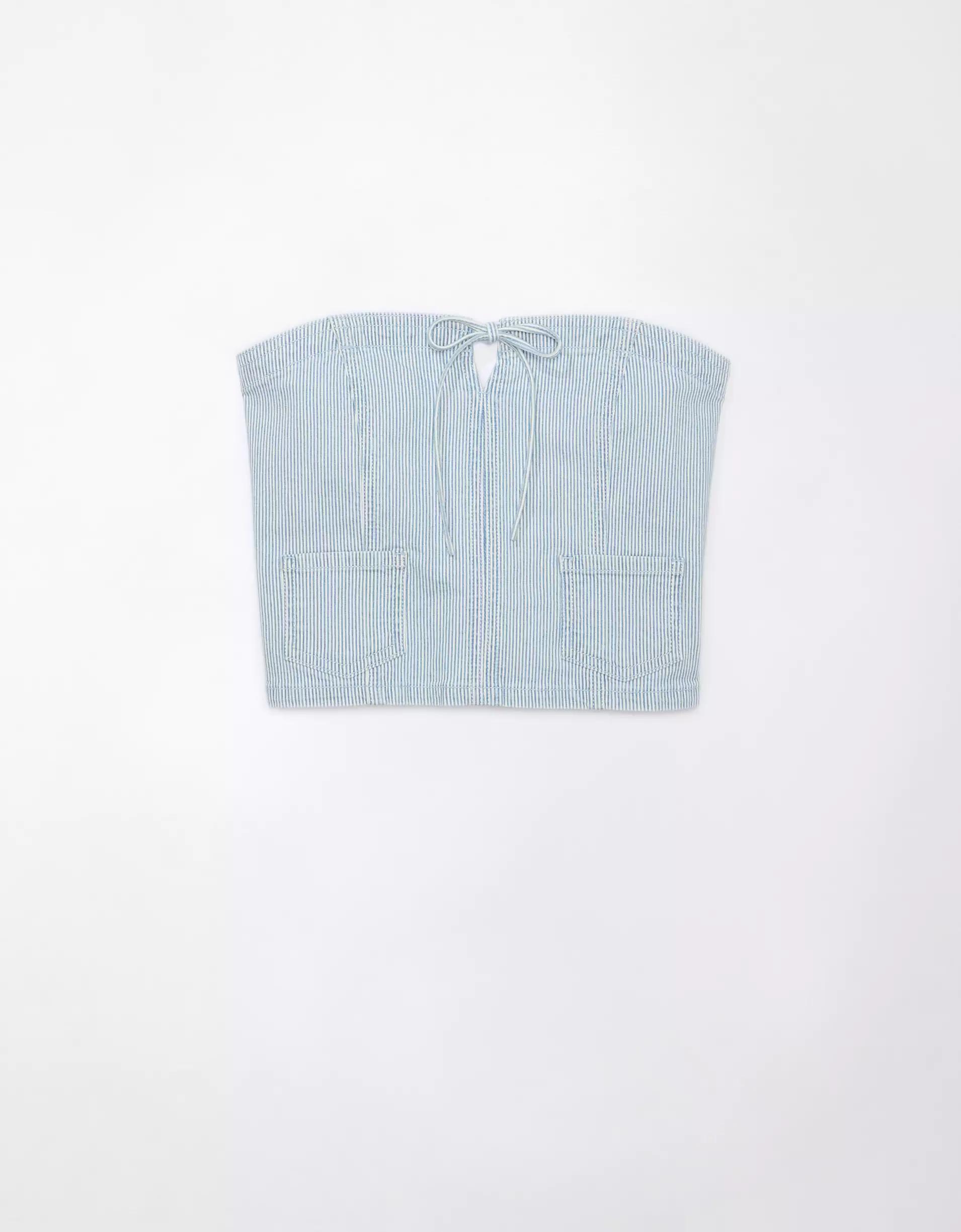 AE Cropped Railroad Denim Top Product Image