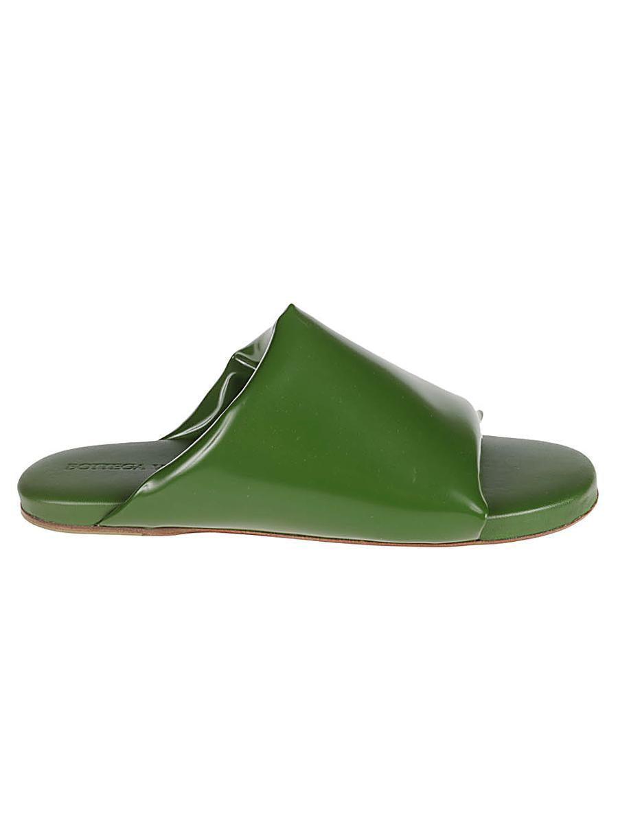 BOTTEGA VENETA Cushion Flat Sandals In Green Product Image