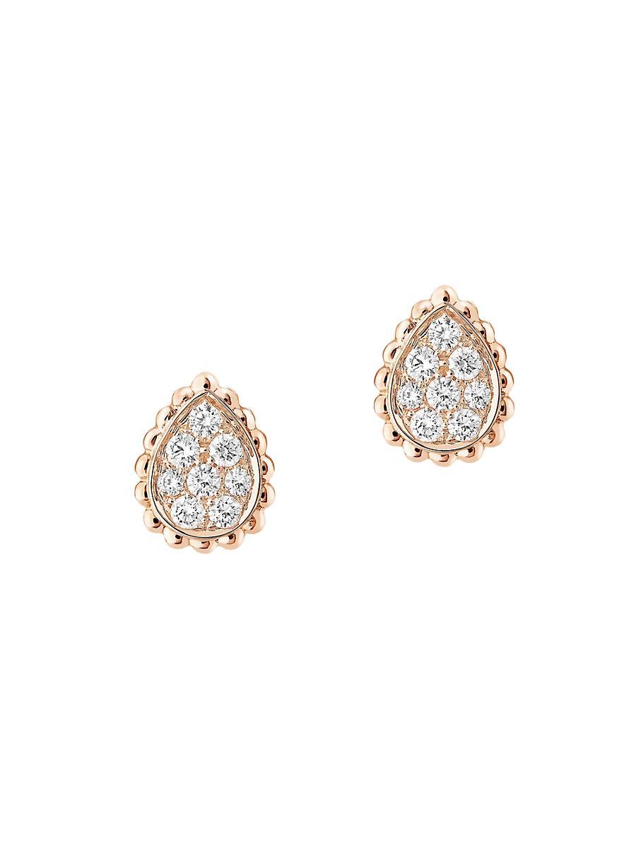 Womens 22K Yellow Gold & Brown-Sapphire Stud Earrings Product Image