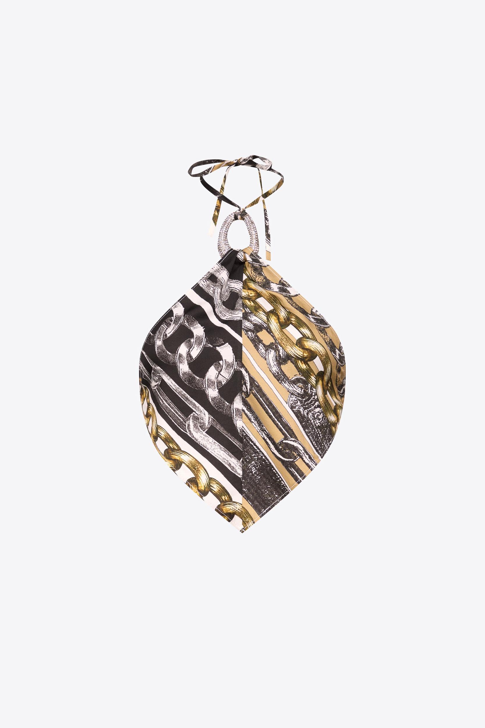 Chain Printed Crystal Link Handkerchief Top Product Image