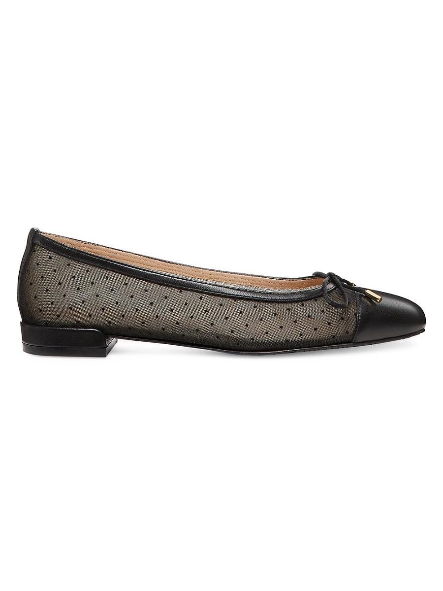 Sleek Mixed Leather Ballerina Flats Product Image