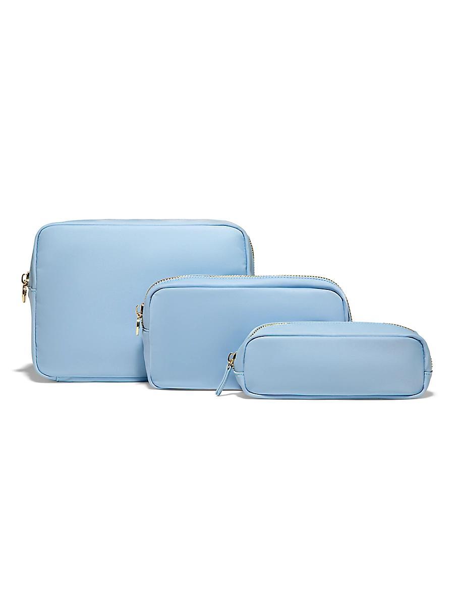 Womens 3-Piece Nylon Zip Pouch Set Product Image